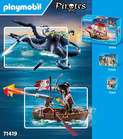 PLAYMOBIL | Pirates | Kampf gegen den Riesenoktopus | Spielzeug für Kinder ab 4 Jahren | 71419