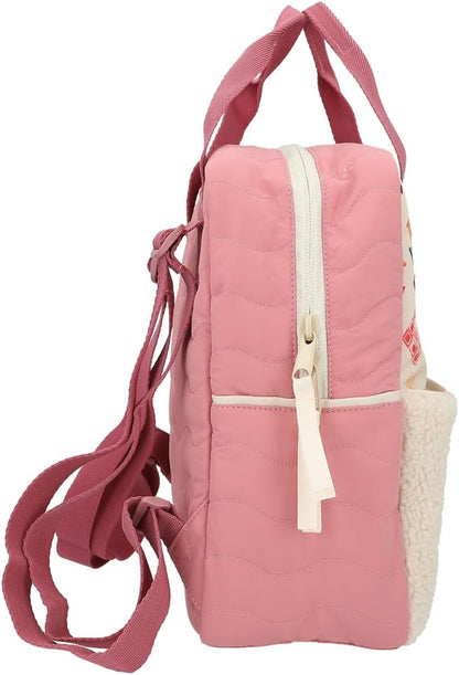 Depesche 12586 TOPModel Cosy Plush Backpack with Colourful Heart Pendant, Stitched Details and Pouch with Zip