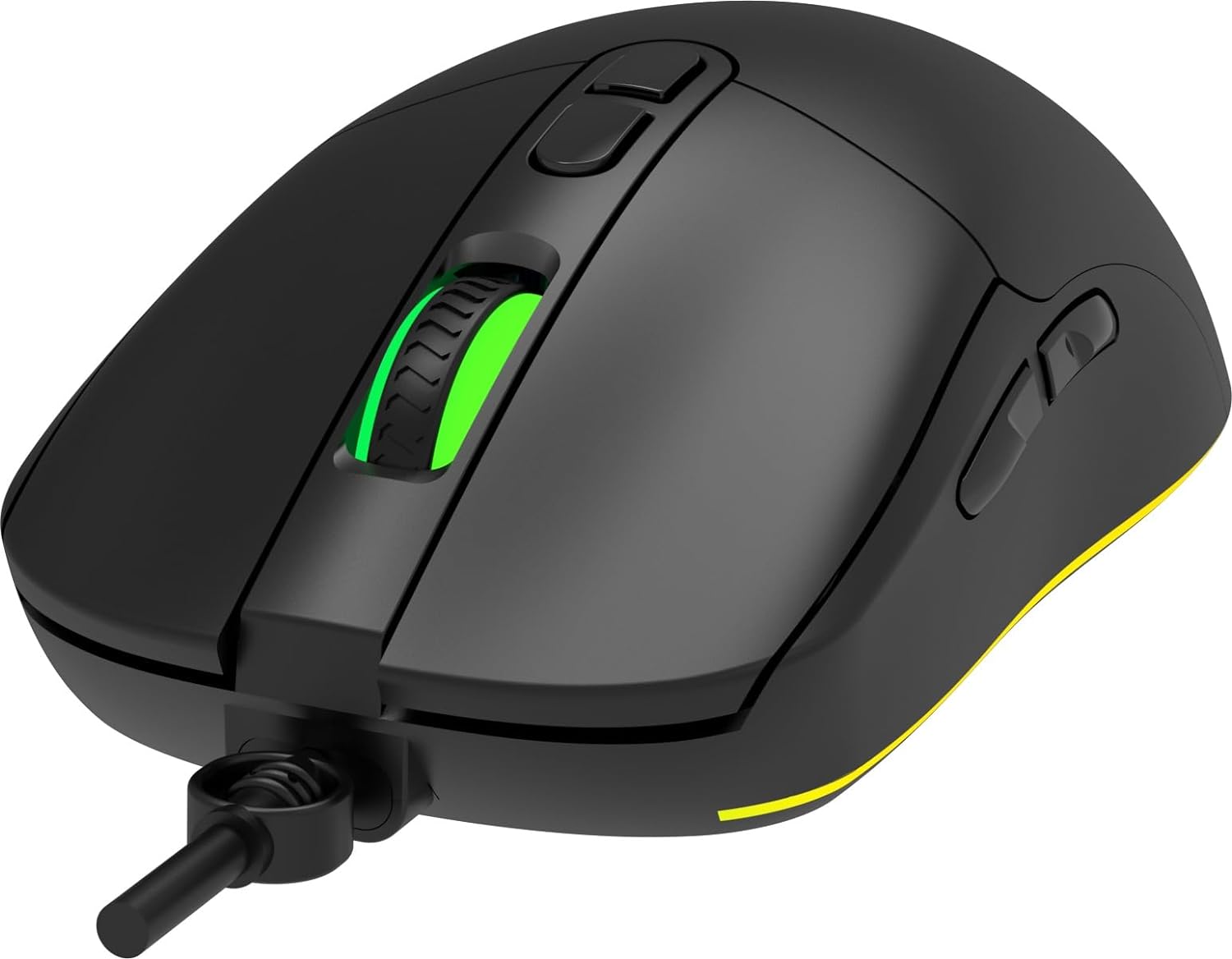 Speedlink TAUROX Gaming Mouse - Gaming mouse with cable, multi-coloured LED lighting, USB connection, 5-button PC mouse wired, two DPI switches up to 7,200 dpi, sheathed cable, black