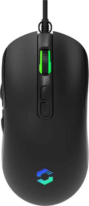 Speedlink TAUROX Gaming Mouse - Gaming mouse with cable, multi-coloured LED lighting, USB connection, 5-button PC mouse wired, two DPI switches up to 7,200 dpi, sheathed cable, black