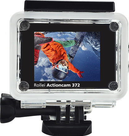 Rollei Actioncam 372 - Action Camcorder with Full HD Video Resolution 1080p/30 fps, Wide-angle lens, waterproof up to 30 m, incl. underwater protective case
