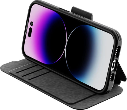 Tech 21 EvoLite Wallet Case for iPhone 14 Pro - 3 card slot wallet, Black