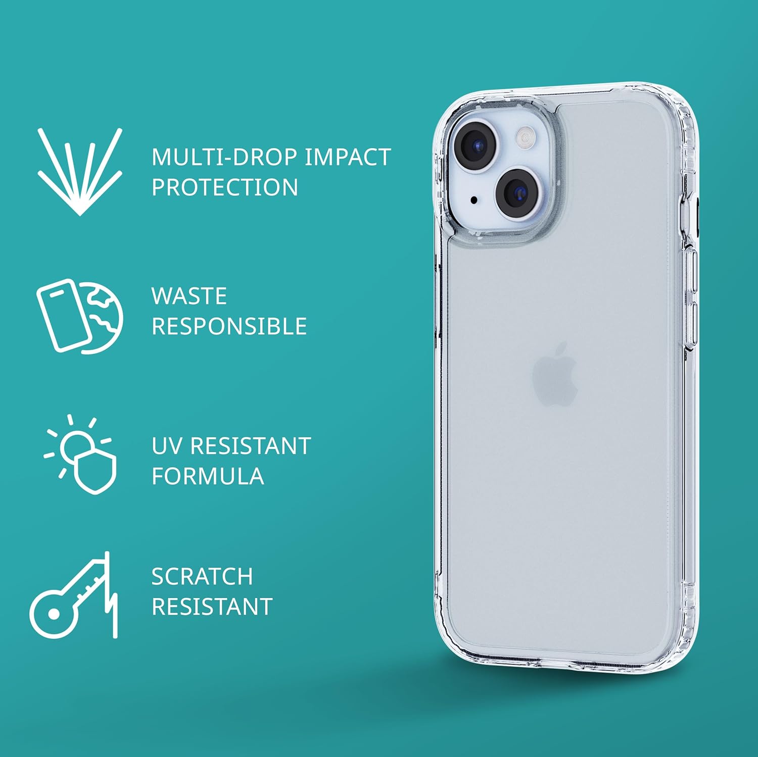 tech21 Evo Clear case for iPhone 15 - Impact Protection Case
