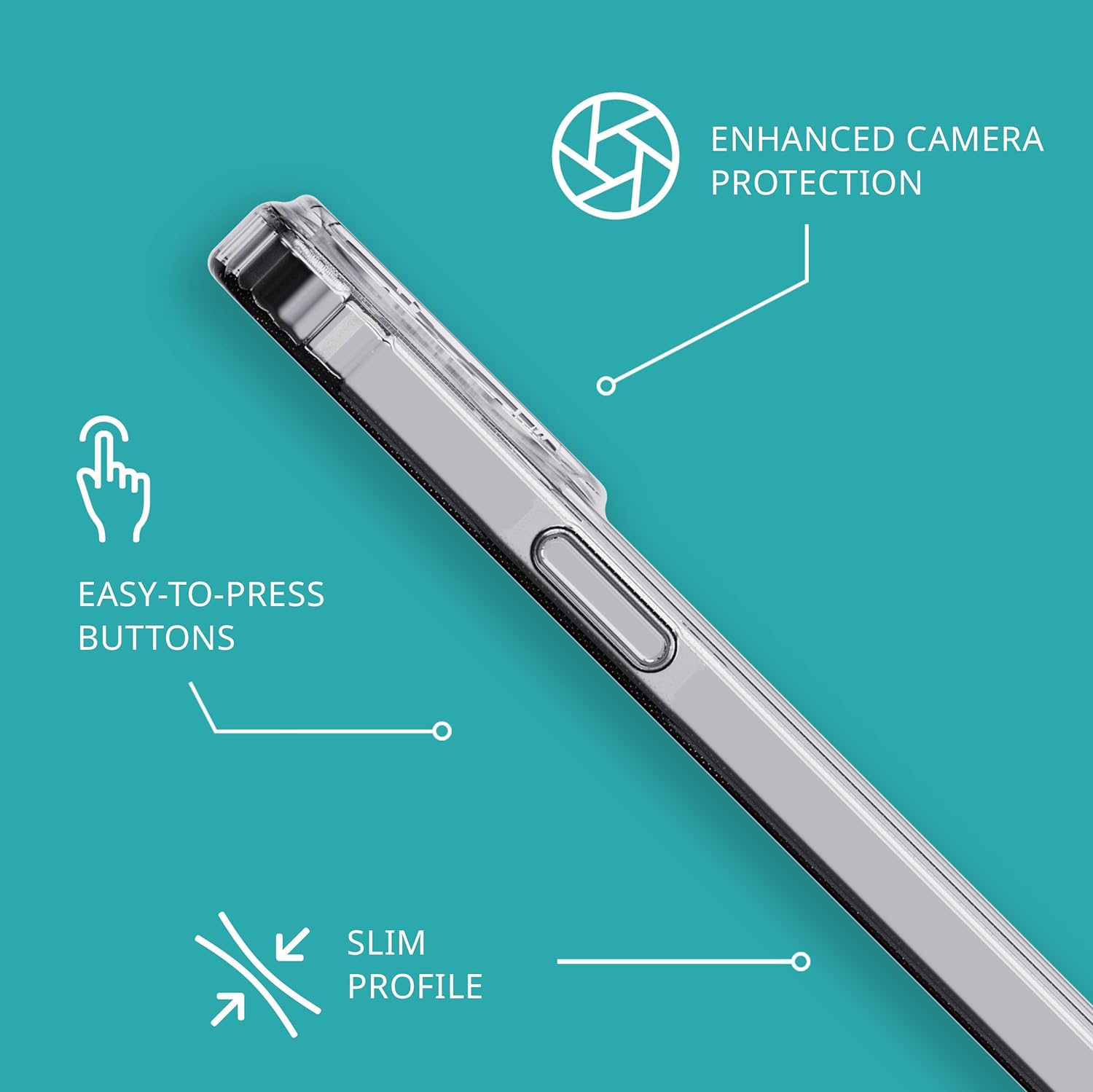 tech21 Evo Clear case for iPhone 15 - Impact Protection Case