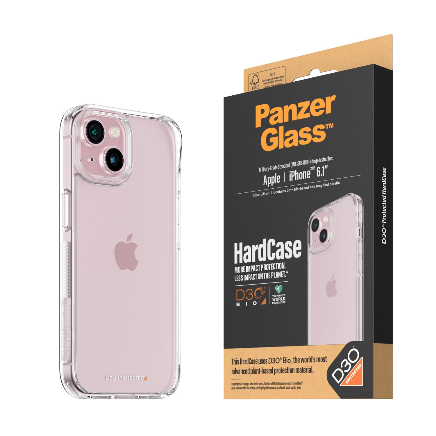 PanzerGlass HardCase with D3O iPhone 2023 6.1 coque de protection pour téléphones portables Housse Transparent