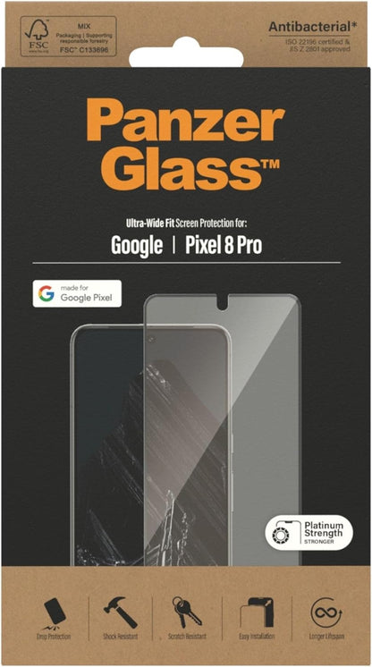 Panzerglass ® Screen Protector Google Pixel 8 Pro | Ultra-Wide Fit