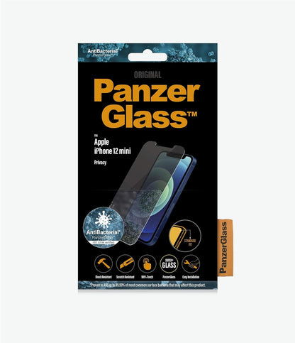 Panzerglass Antibacterial privacy glass suitable for Apple iPhone 12 Mini, standard fit Privacy Klassisch Standard