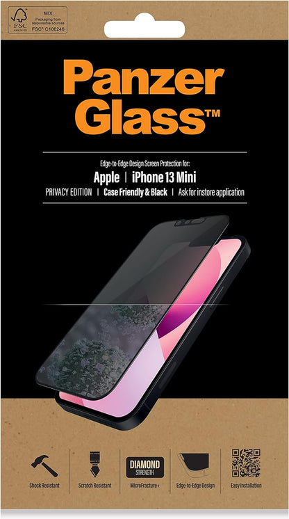 PanzerGlass Apple iPhone 13 mini Case Friendly Privacy AB, Black