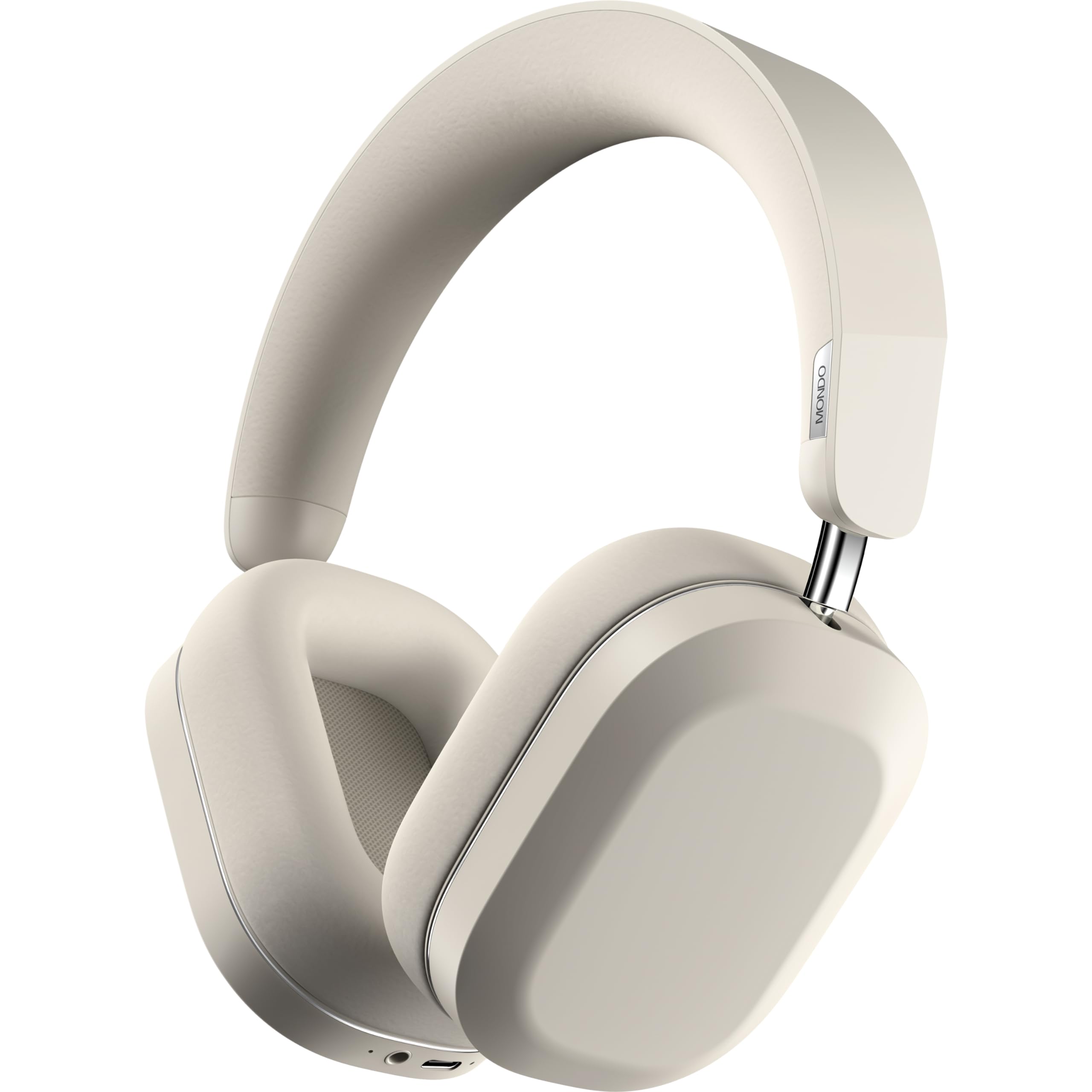 Mondo Over-Ears Wireless Headphones with Optional Cable, 45H of Active Play Time, Bluetooth, Dual ENC Microphones and Drivers, Greige