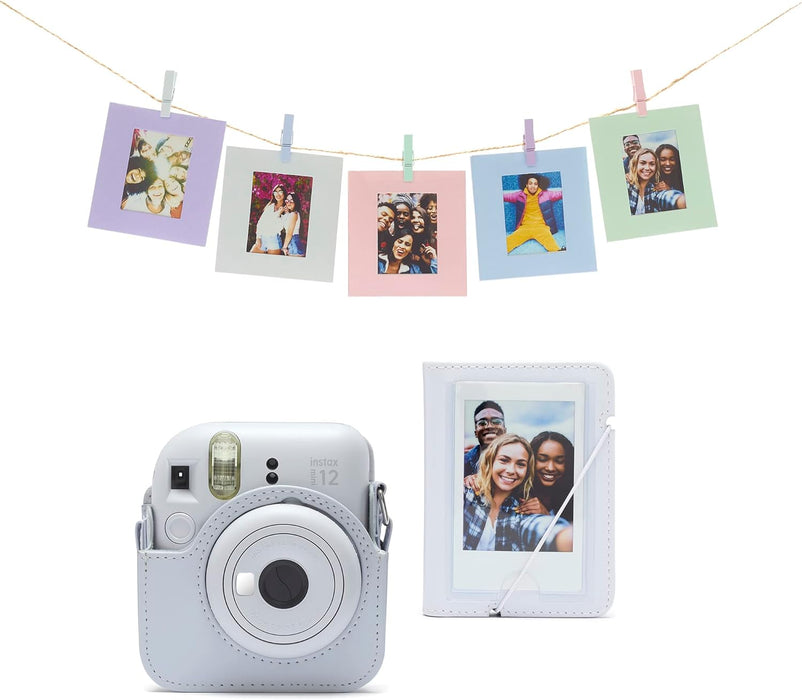 instax Mini 12 acessory kit, Camera case, Photo Album, Hanging Cards and pegs, Pastel Blue