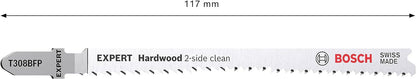 Bosch Accessories 2608900543 Expert Hardwood 2-Side Clean T 308 Bf Decoupeerzaagblad, 3 Stuks 3 Stuk(S) - [Dutch Import]