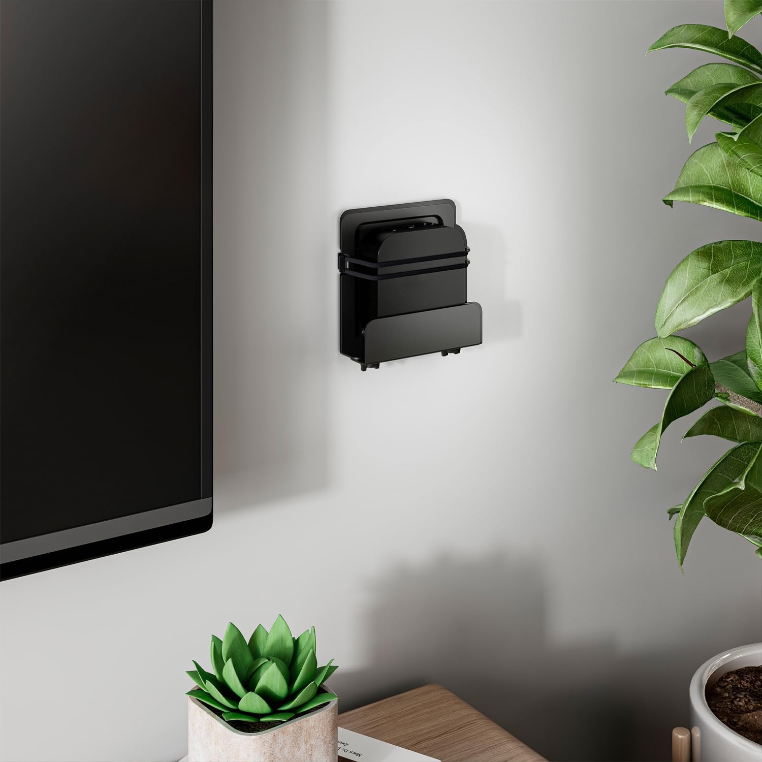 AISENS - MPC02-155 - Universal Wall Mount for Mini Pc, Router, Black