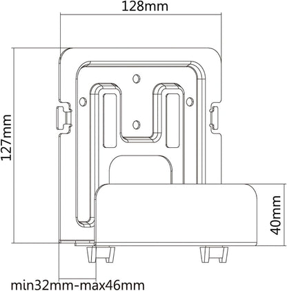 AISENS - MPC02-155 - Universal Wall Mount for Mini Pc, Router, Black