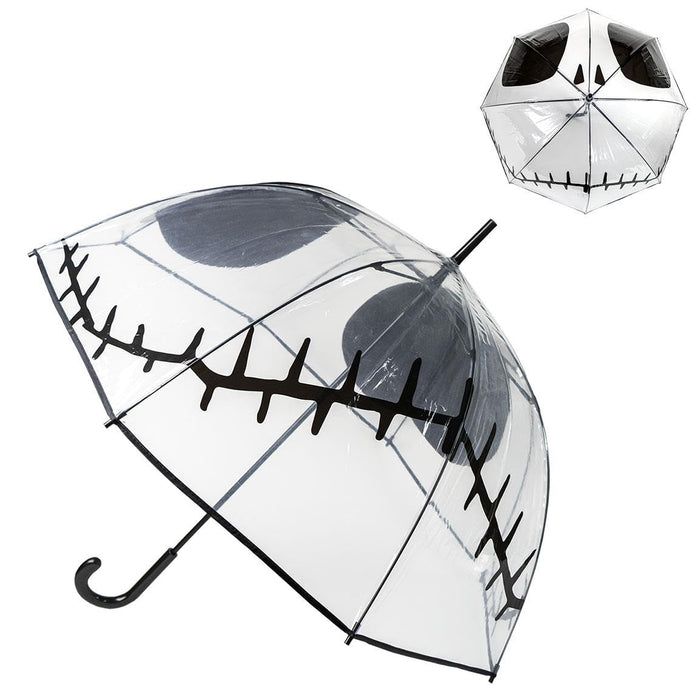 CERDÁ LIFE'S LITTLE MOMENTS Nightmare Pre-Christmas Regenschirm für Erwachsene – Schwarz und Weiß – Manuelles Öffnen – Jack Skellington – Originalprodukt, entworfen in Spanien, Schwarz/Weiß