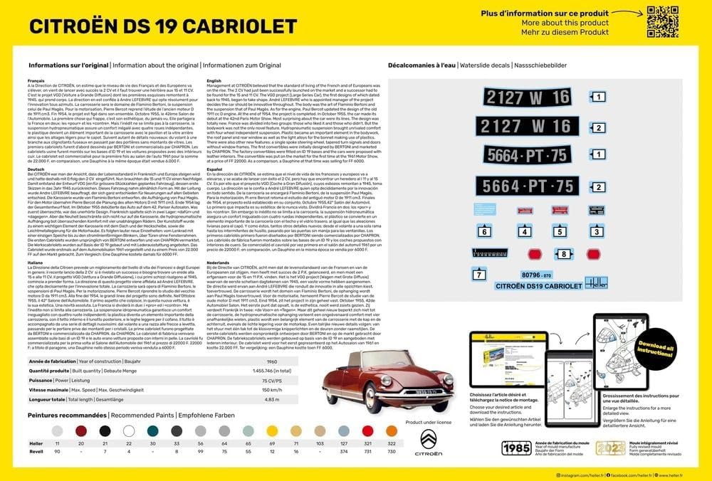 Heller - 1/16 STARTER KIT CITROEN DS 19 CABRIOLET (9/23) *