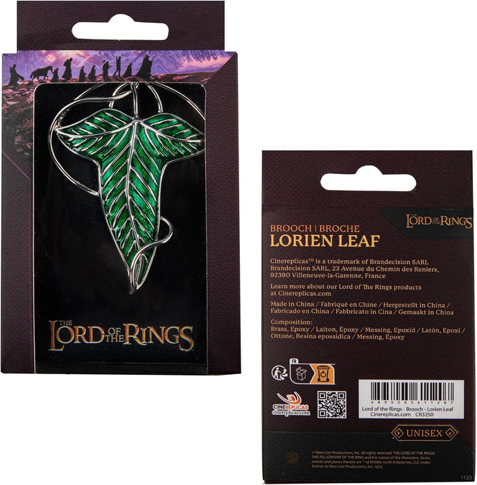 Cinerepliche Il Signore degli Anelli - Spilla a forma di foglia di Lorien - 6,7 * 5cm - Licenza ufficiale