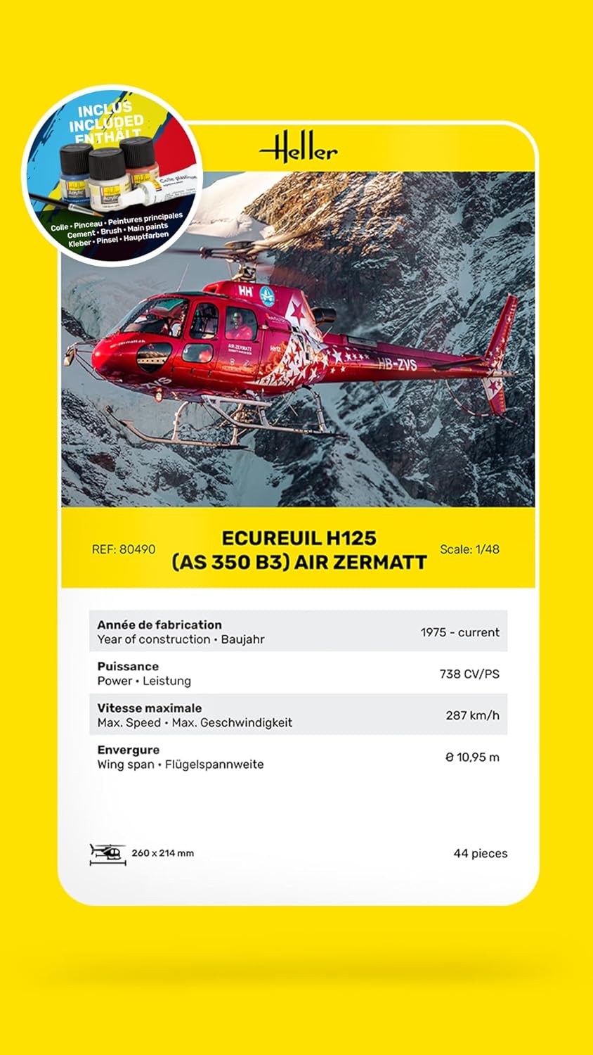 Heller - 1/48 STARTER KIT AS350 B3 ECUREUIL (6/23) *