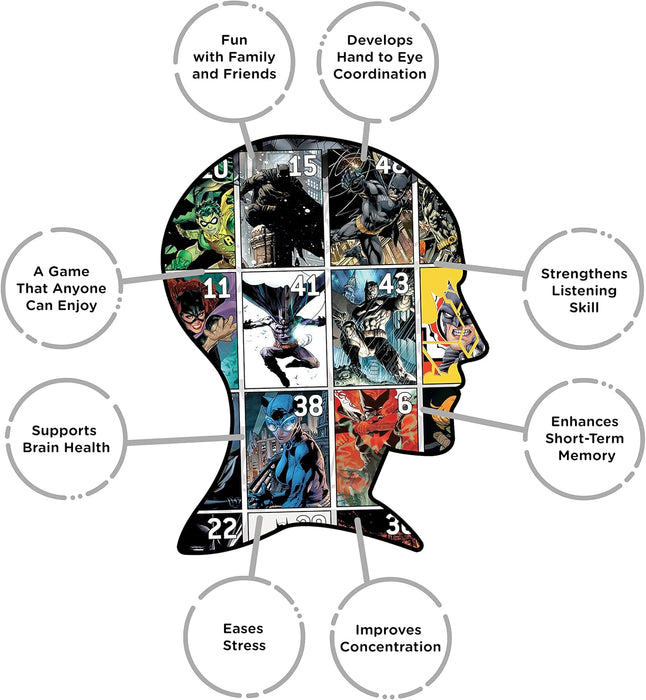 AQUARIUS DC Comics: Batman Family Bingo Game - Fun Family Party Game for Kids, Teens & Adults - Entertaining Game Night Gift - Officially Licensed Merchandise