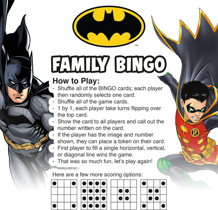 AQUARIUS DC Comics: Batman Family Bingo Game - Fun Family Party Game for Kids, Teens & Adults - Entertaining Game Night Gift - Officially Licensed Merchandise