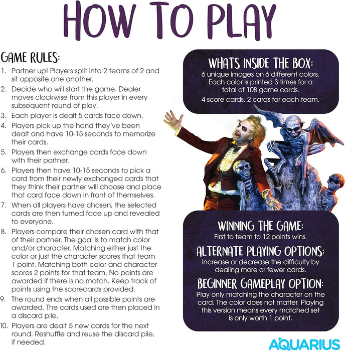 AQUARIUS - Beetlejuice Memory Master Card Game