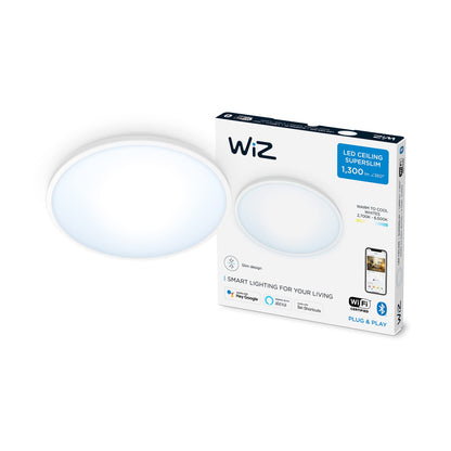 WiZ Plafondlamp SuperSlim - Warm- tot Koelwit Licht - Slimme LED Verlichting - Dimbaar - Geintegreerd LED - 14 W