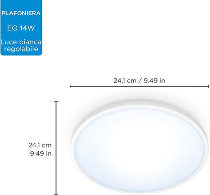WiZ Plafondlamp SuperSlim - Warm- tot Koelwit Licht - Slimme LED Verlichting - Dimbaar - Geintegreerd LED - 14 W