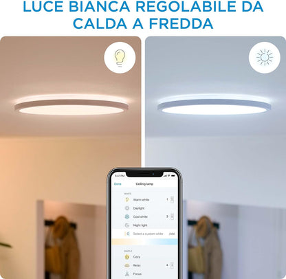 WiZ Plafondlamp SuperSlim - Warm- tot Koelwit Licht - Slimme LED Verlichting - Dimbaar - Geintegreerd LED - 14 W