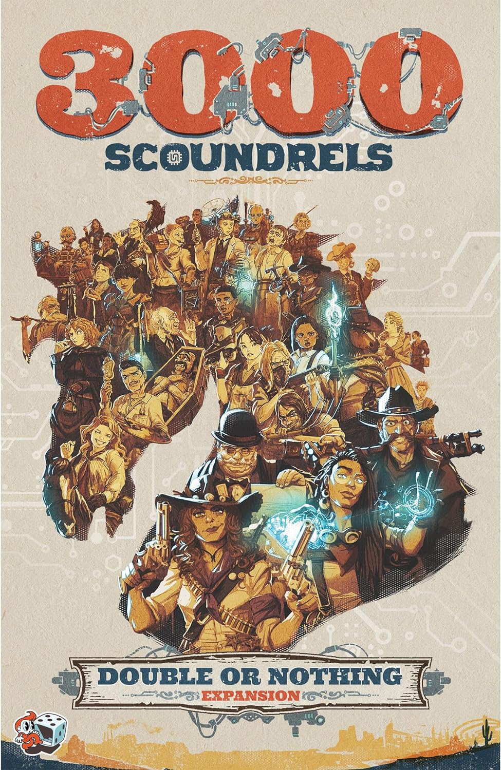 3000 Scoundrels: Double or Nothing Board Game Expansion - Mejora tus juegos con nuevas mecánicas y estrategias! Juego familiar, a partir de 12 años, 2-4 jugadores, tiempo de juego de 60 a 90 minutos
