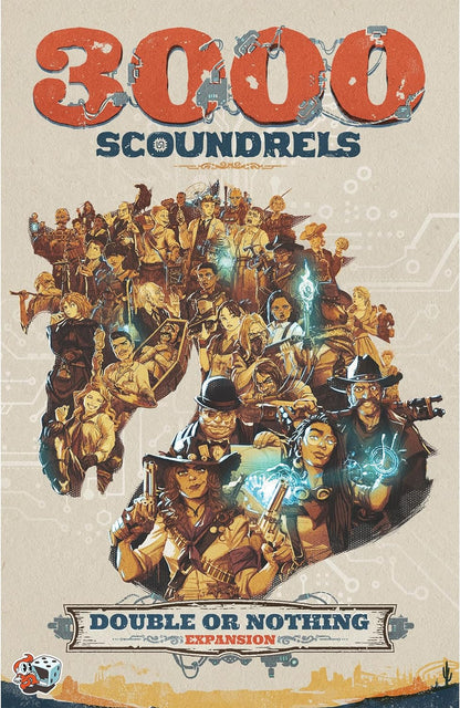 3000 Scoundrels: Double or Nothing Board Game Expansion - Mejora tus juegos con nuevas mecánicas y estrategias! Juego familiar, a partir de 12 años, 2-4 jugadores, tiempo de juego de 60 a 90 minutos