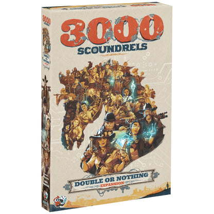 3000 Scoundrels: Double or Nothing Board Game Expansion - Mejora tus juegos con nuevas mecánicas y estrategias! Juego familiar, a partir de 12 años, 2-4 jugadores, tiempo de juego de 60 a 90 minutos