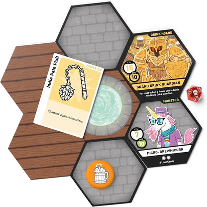 HEROES OF BARCADIA: Juego de mesa de exploración de mazmorras para beber | Sistema de daño de batalla de vida líquida | 2-6 jugadores | 18 años en adelante