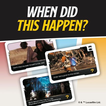 Zygomatic Timeline Twist Star Wars Edition - ¡Organiza escenas icónicas de películas! Juego de preguntas cooperativas, divertido juego familiar para niños y adultos, a partir de 8 años, 2-6 jugadores