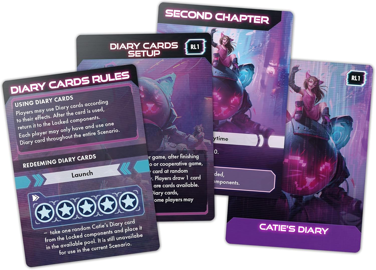Tamashii: Chronicles of Ascend Catie's Diary Miniatures - Immerse Yourself in Catie's Whimsical World! Sci-Fi Strategy Game, Ages 14+, 1-4 Players, 45-90 Min Playtime, Made by Awaken Realms