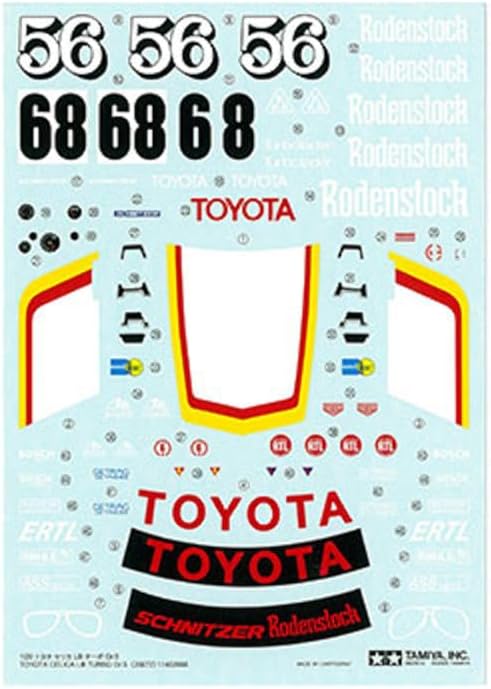 TAMIYA 20072 1:20 Toyota Celica LB Turbo Size 5 Model Building Plastic Kit Craft Hobby Gluing Plastic Kit Unpainted