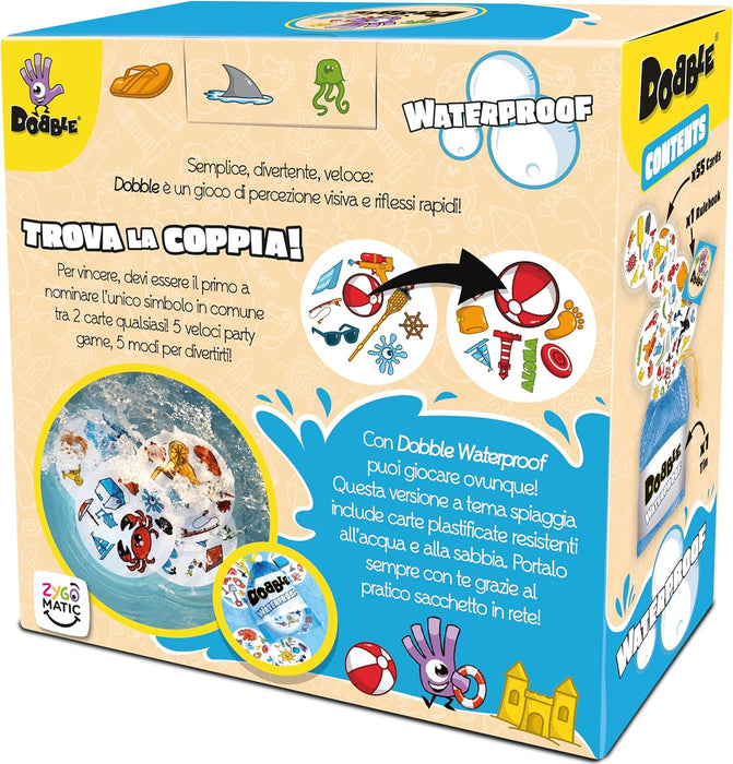 Asmodee Dobble: Waterproof, Whole Family Card Game, 8247, Single