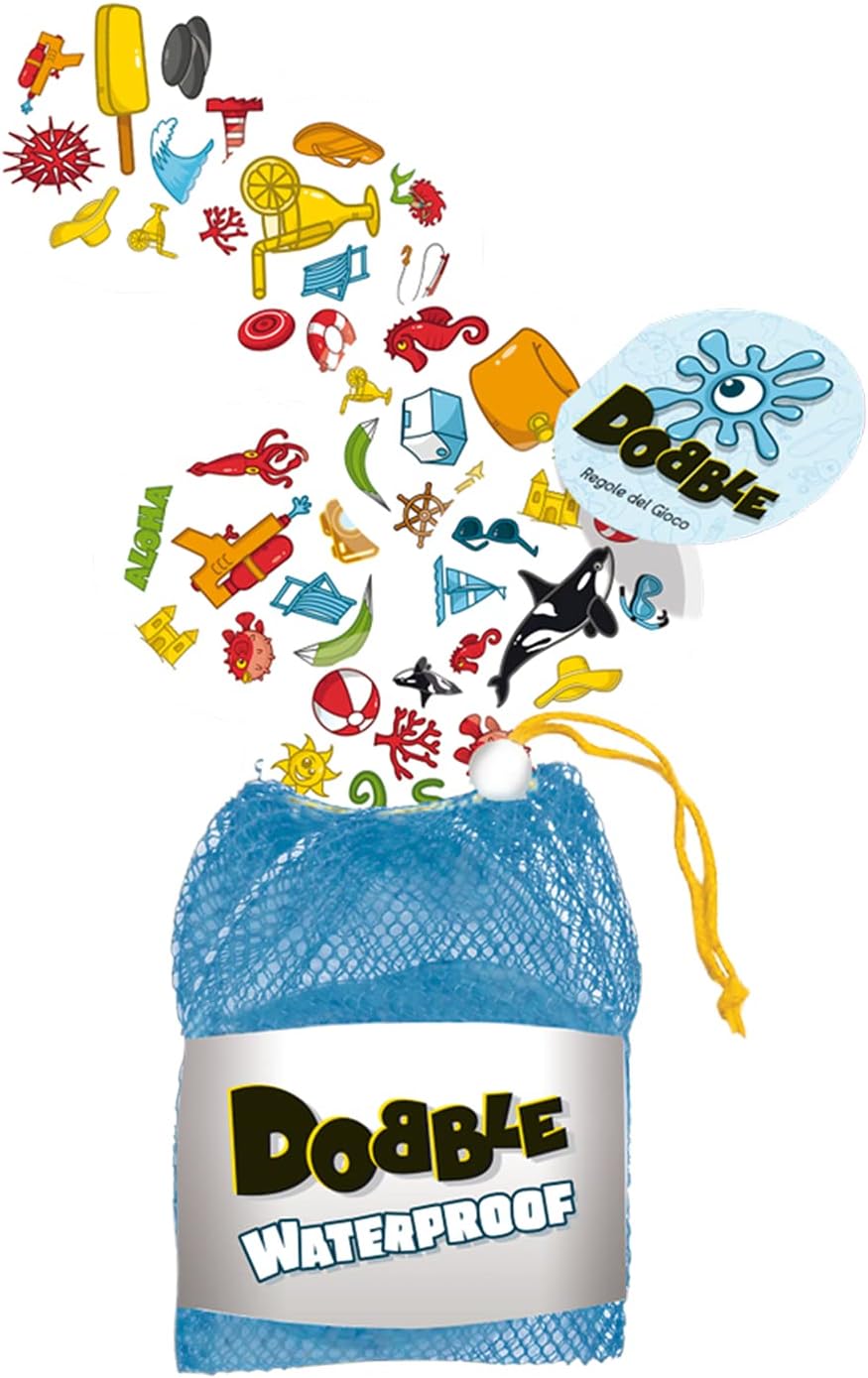 Asmodee Dobble: Waterproof, Whole Family Card Game, 8247, Single
