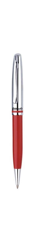 Pelikan elegante Bolígrafo metálico Linea Jazz, clip elástico y mecanismo giratorio, cuerpo rojo y plata, tinta Pelikan negra - 0F0R60