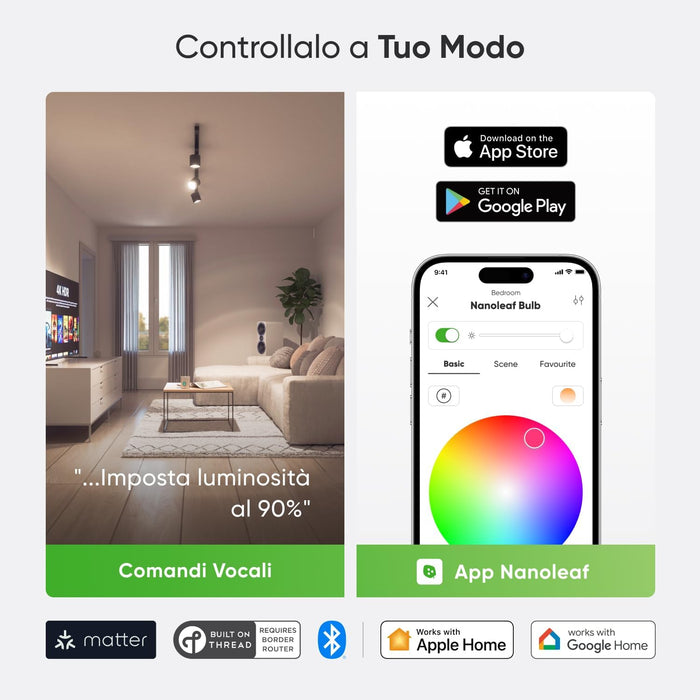 nanoleaf Matte Essentials Light Bulb, Smart RGBW GU10 LED Lamp - Matte Over Thread, Bluetooth 16 Million Colours LED Lamp, Screen Sync, Works with Alexa Google Home Apple, Decoration and Gaming