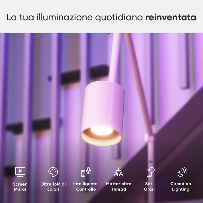 nanoleaf Matte Essentials Light Bulb, Smart RGBW GU10 LED Lamp - Matte Over Thread, Bluetooth 16 Million Colours LED Lamp, Screen Sync, Works with Alexa Google Home Apple, Decoration and Gaming