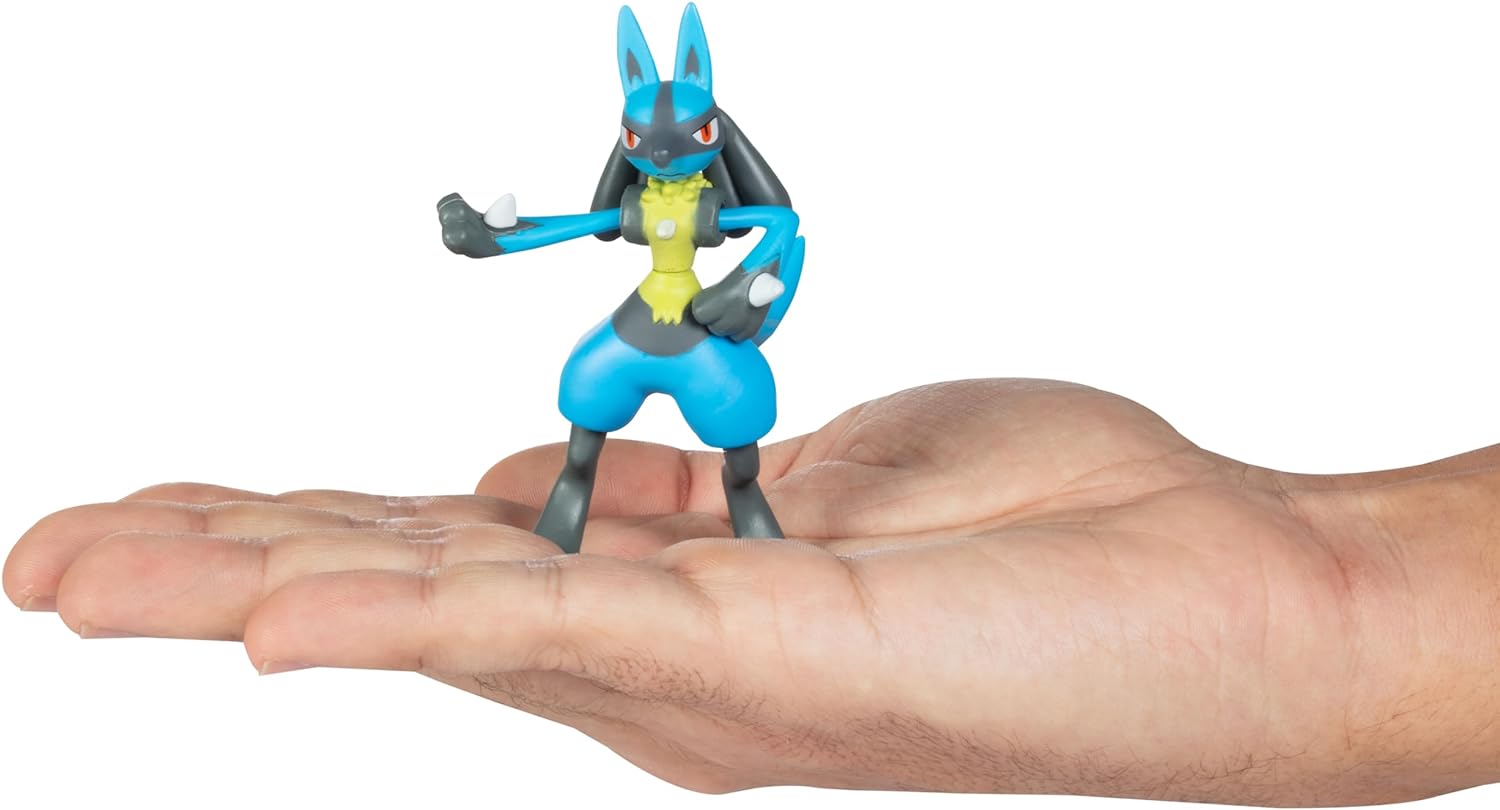 Pokemon Battle Ready! Figure Set, 8 Pieces - Playset with 2 & 3 inch Figures Charmander, Bulbasaur, Squirtle, Lucario, Zubat - Gift for Kids, Boys, Girls