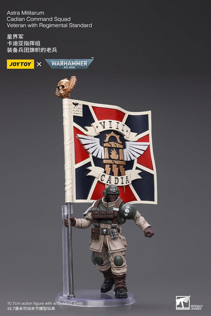 Joy Toy (CN) Warhammer 40K - Astra Militarum Cadian Command Squad Veterano con Regimental Standard