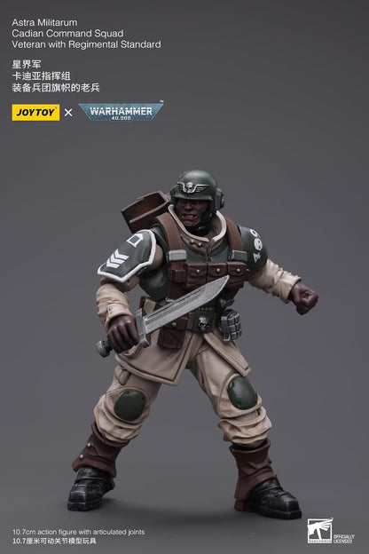 Joy Toy (CN) Warhammer 40K - Astra Militarum Cadian Command Squad Veterano con Regimental Standard