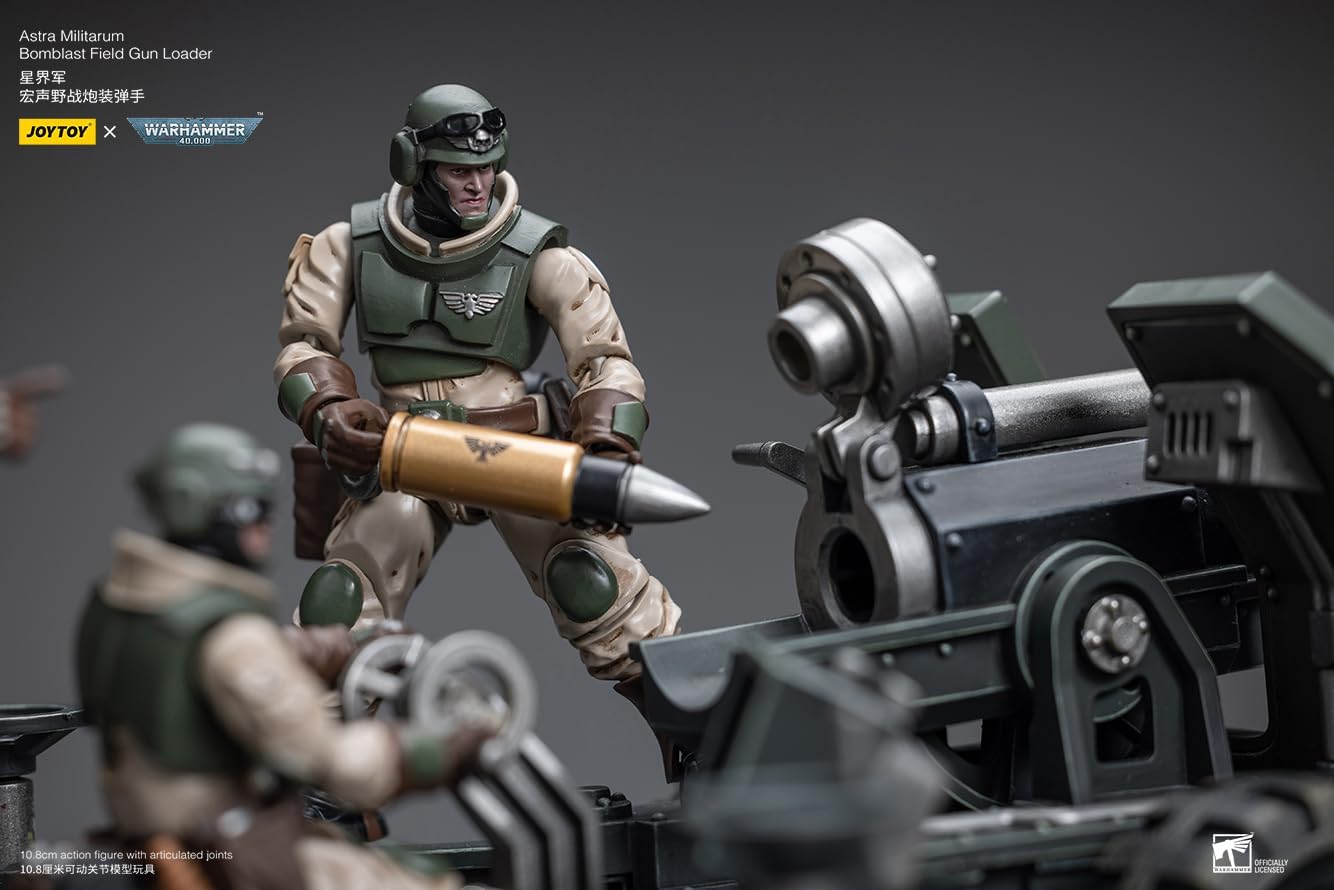 JoyToy Warhammer 40K: Astra Militarum Ordnance Team with Bombast Field Gun 1:18 Scale Action Figure