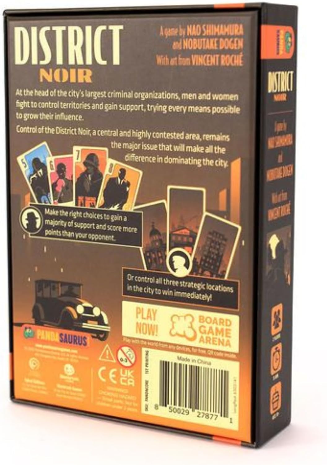 District Noir Card Game | Crime Themed Bluffing and Set Collection Strategy Game | Fun Family Game for Kids and Adults | Ages 10+ | 2 Players | Avg. Playtime 10-20 Minutes | Made by Pandasaurus Games