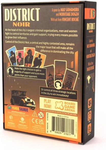 District Noir Card Game | Crime Themed Bluffing and Set Collection Strategy Game | Fun Family Game for Kids and Adults | Ages 10+ | 2 Players | Avg. Playtime 10-20 Minutes | Made by Pandasaurus Games