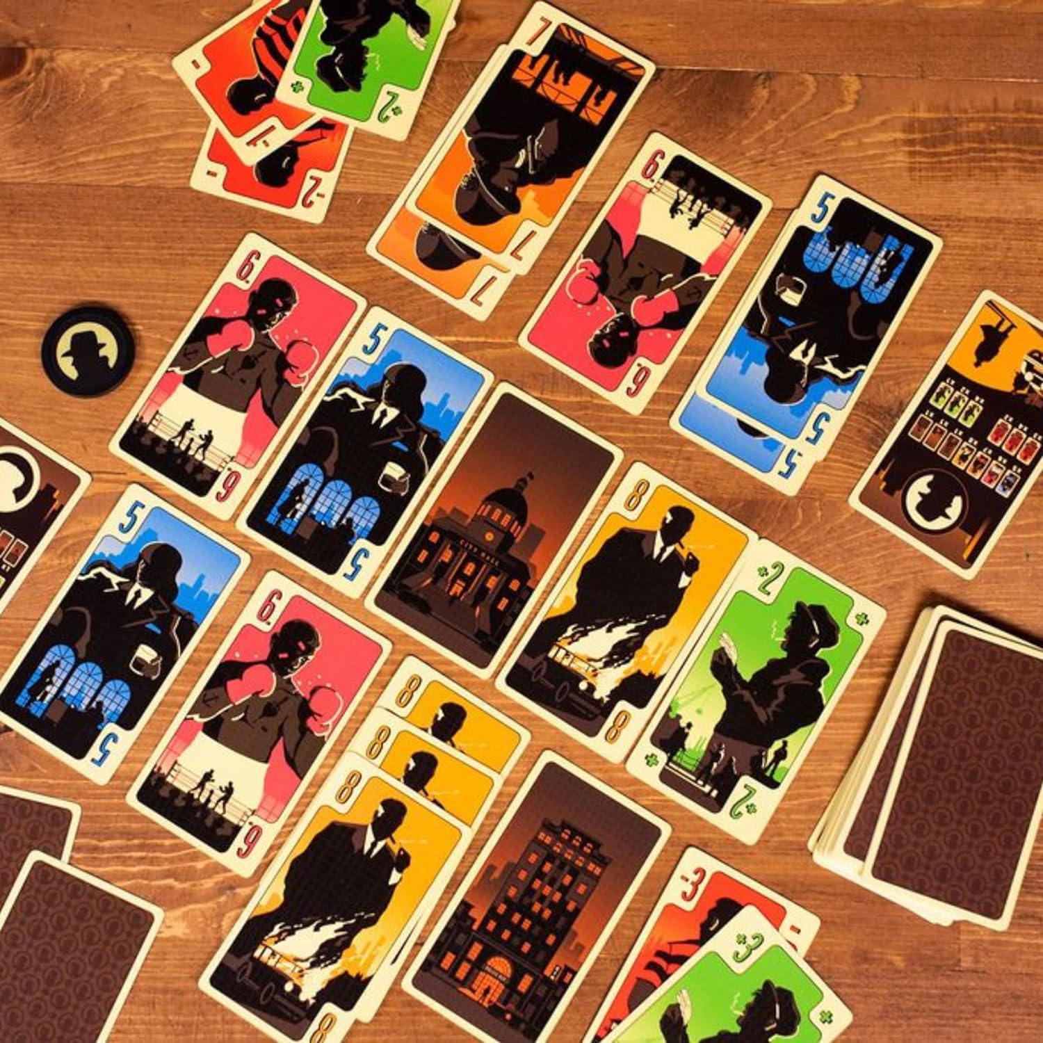 District Noir Card Game | Crime Themed Bluffing and Set Collection Strategy Game | Fun Family Game for Kids and Adults | Ages 10+ | 2 Players | Avg. Playtime 10-20 Minutes | Made by Pandasaurus Games