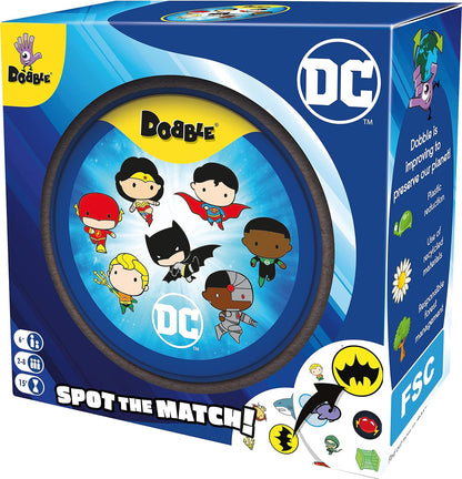 Asmodee | Dobble DC Justice League -  | Card Game | Ages 6+ | 2-8 Players | 15 Minutes Playing Time
