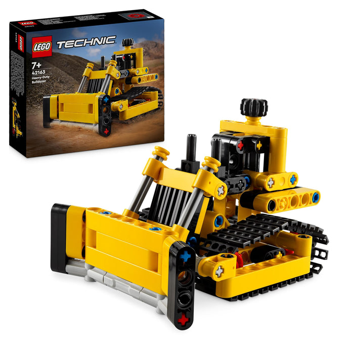 LEGO Technic Schwerlast Bulldozer, Spielzeug-Planierraupe zum Bauen, Ergänze Deine Baustelle, Konstruktionsspielzeug für Kinder, Technik-Geschenk für Jungs und Mädchen ab 7 Jahren 42163