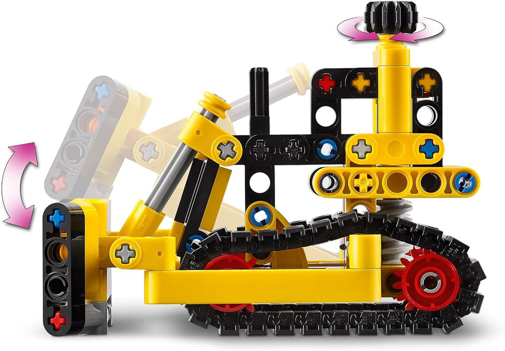 LEGO Technic Schwerlast Bulldozer, Spielzeug-Planierraupe zum Bauen, Ergänze Deine Baustelle, Konstruktionsspielzeug für Kinder, Technik-Geschenk für Jungs und Mädchen ab 7 Jahren 42163