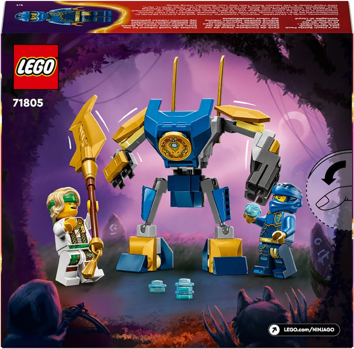 LEGO NINJAGO Jay’s Mech Battle Pack, Action Figure Toy for 6 Plus Year Old Boys, Girls & Kids, Dragons Rising Set with Ninja Character Jay Minifigure for Role-Play Fun, Small Gift Idea 71805